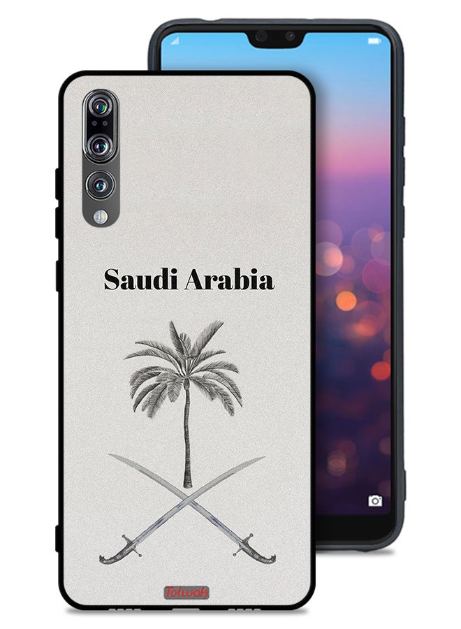 Tolwak غطاء حماية لهاتف هواوي P20 برو - فن شعار المملكة العربية السعودية - Image 1