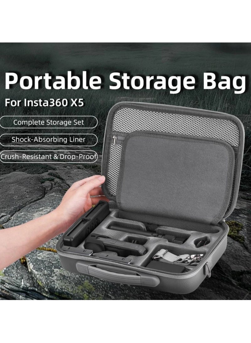 Carrying Case for Insta360 X5, Large Capacity Storage Travel Bag Protective Case Organizer for Insta 360 X5 X4 Accessories, for Charging Hub/Handle/Selfie Stick, with Shoulder Strap  - Image 2