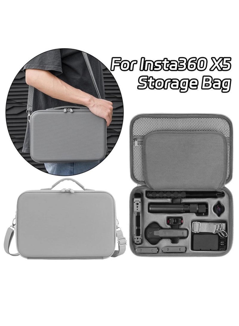 Carrying Case for Insta360 X5, Large Capacity Storage Travel Bag Protective Case Organizer for Insta 360 X5 X4 Accessories, for Charging Hub/Handle/Selfie Stick, with Shoulder Strap  - Image 3