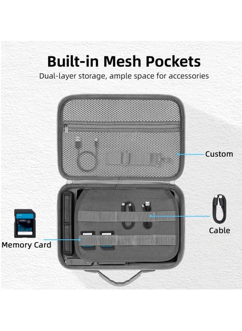 Carrying Case for Insta360 X5, Large Capacity Storage Travel Bag Protective Case Organizer for Insta 360 X5 X4 Accessories, for Charging Hub/Handle/Selfie Stick, with Shoulder Strap  - Image 5