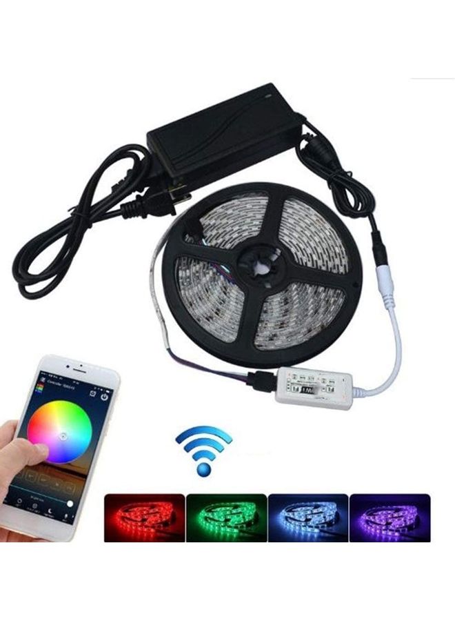 10M 5050 RGB WiFi LED Soft Light Strip Kit With Remote Wireless Controller Brown - Image 4