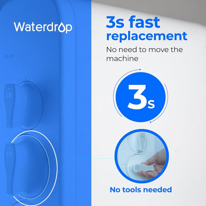 Waterdrop WD-G3-CF Filter, Replacement for WD-G3-W, WD-G3P600 and WD-G3P800-W Reverse Osmosis System, 6-Month Lifetime - Image 4