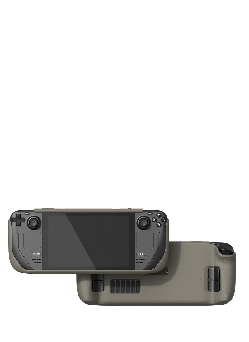 GripCase SD for Steam Deck, Shockproof, A Soft Protective Case with Textured Grips Full Protection and Stand, Shock-Absorption Non-Slip and Anti-Scratch Cover Design - Coyote Gray - Image 1