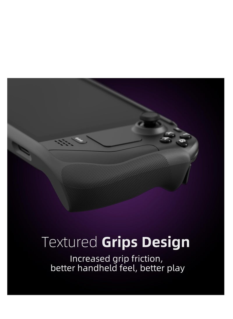 GripCase SD for Steam Deck, Shockproof, A Soft Protective Case with Textured Grips Full Protection and Stand, Shock-Absorption Non-Slip and Anti-Scratch Cover Design - Coyote Gray - Image 3