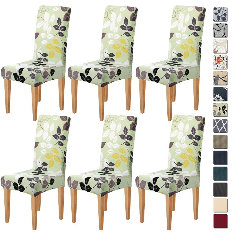Dioxide High Stretch Chair Covers for Dining Chairs, Washable Dining Chair Covers Set of 6, Soft Kitchen Chairs Seat Covers, Parsons Chair Slipcovers Protectors for Home Hotel Restaurant Banquet - Image 1