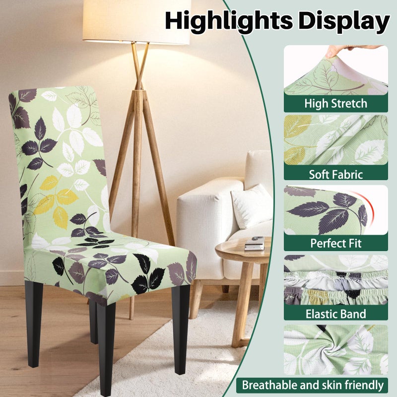 Dioxide High Stretch Chair Covers for Dining Chairs, Washable Dining Chair Covers Set of 6, Soft Kitchen Chairs Seat Covers, Parsons Chair Slipcovers Protectors for Home Hotel Restaurant Banquet - Image 4