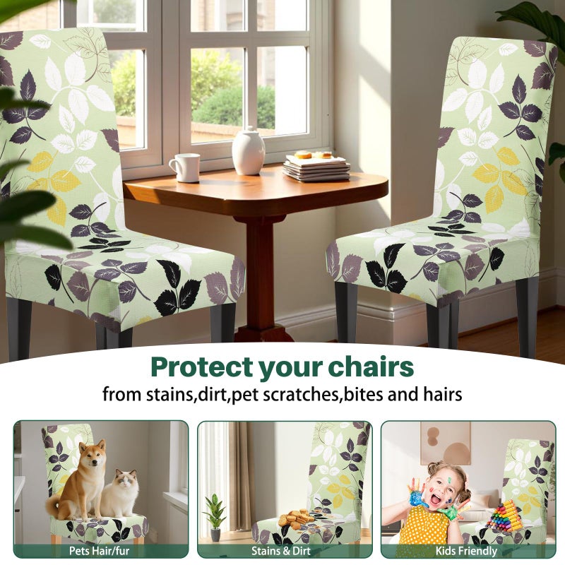 Dioxide High Stretch Chair Covers for Dining Chairs, Washable Dining Chair Covers Set of 6, Soft Kitchen Chairs Seat Covers, Parsons Chair Slipcovers Protectors for Home Hotel Restaurant Banquet - Image 5
