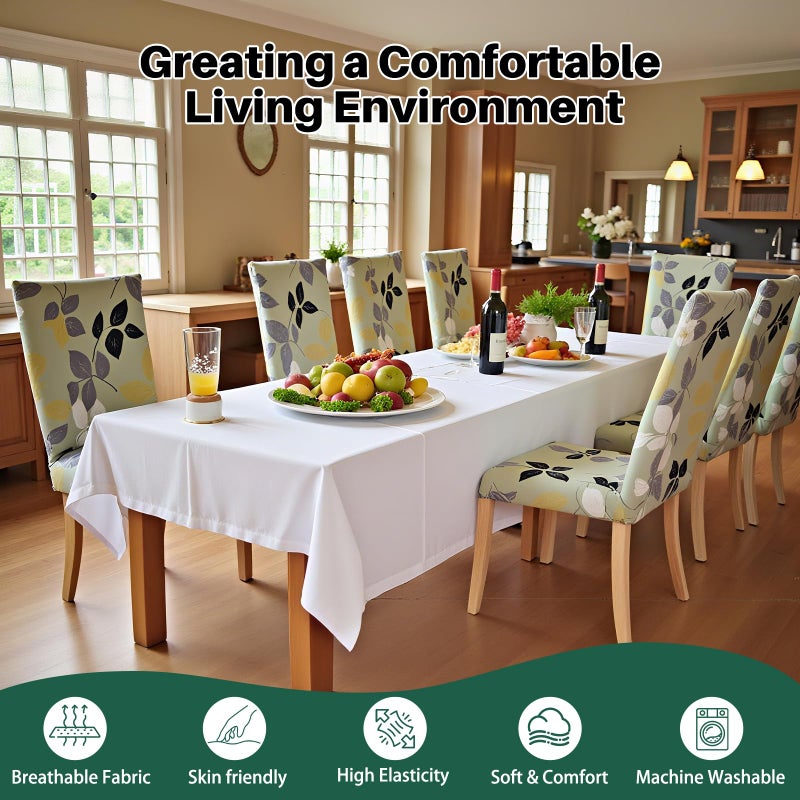 Dioxide High Stretch Chair Covers for Dining Chairs, Washable Dining Chair Covers Set of 6, Soft Kitchen Chairs Seat Covers, Parsons Chair Slipcovers Protectors for Home Hotel Restaurant Banquet - Image 2