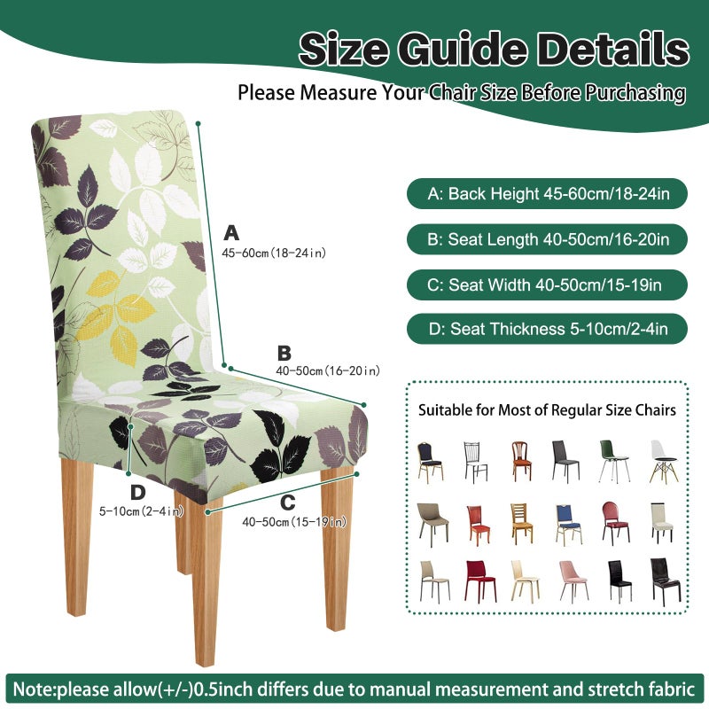 Dioxide High Stretch Chair Covers for Dining Chairs, Washable Dining Chair Covers Set of 6, Soft Kitchen Chairs Seat Covers, Parsons Chair Slipcovers Protectors for Home Hotel Restaurant Banquet - Image 3
