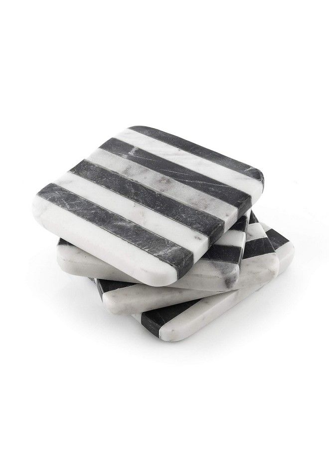 Thirstystone Ceramic Square Coaster Set Nonslip Cork Backing Drink Absorbent & Protects Table Home Accessories Hollywood B&W (Set Of 4) Multicolor Nmch004 - Image 1