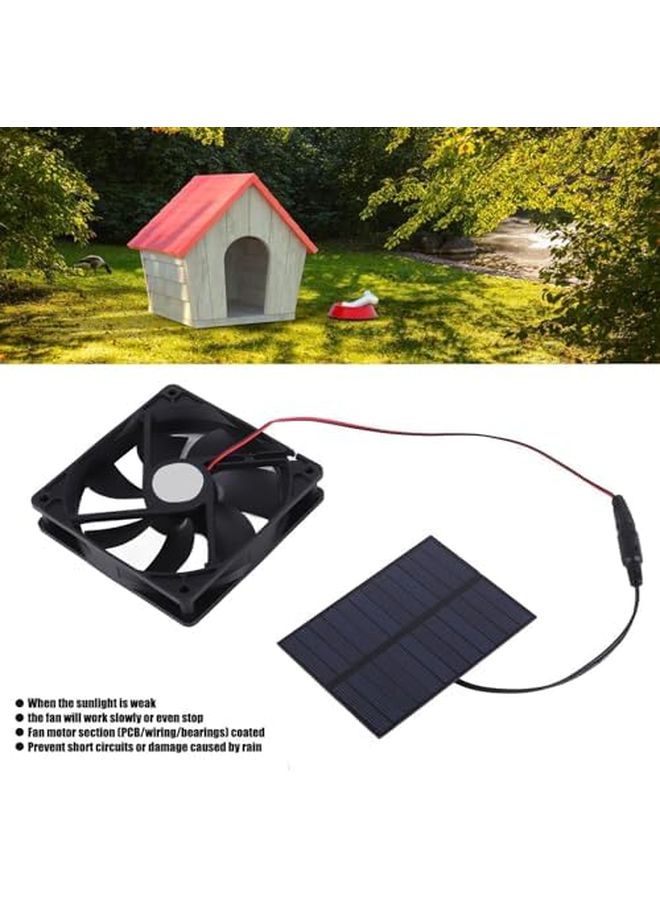 Solar Powered Exhaust Fan Kit 3W Automatic Speed Control for Chicken Coop Greenhouse Shed Ventilation - Image 4