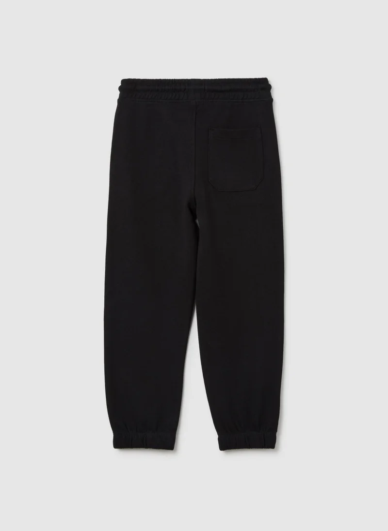 Ovs OVS Black Pure Cotton Regular Fit Kids' Jogger Trousers