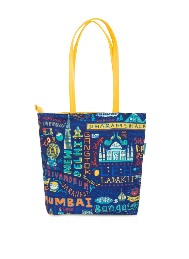 Chumbak  Teal By Chumbak Travel Diaries Tote Bag  | Best Price UAE