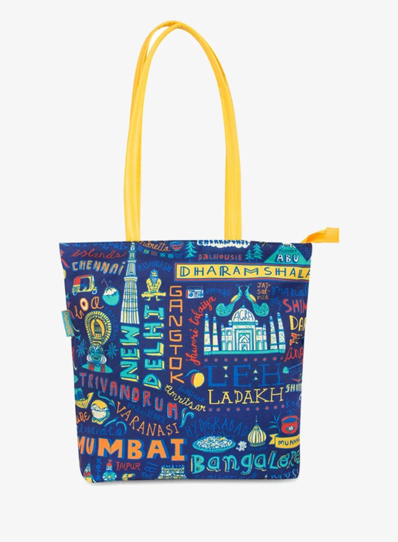 Chumbak Teal By Chumbak Travel Diaries Tote Bag