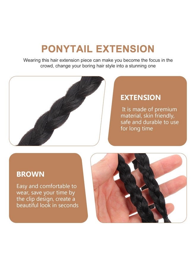 كالوري مشبك شعر بانجس، 4 قطع من وصلات الشعر المضفرة، وصلات شعر مضفرة بمشبك، ضفائر، قطعة شعر مضفرة للنساء، ملابس يومية للمهرجانات، باروكات مضفرة - Image 3