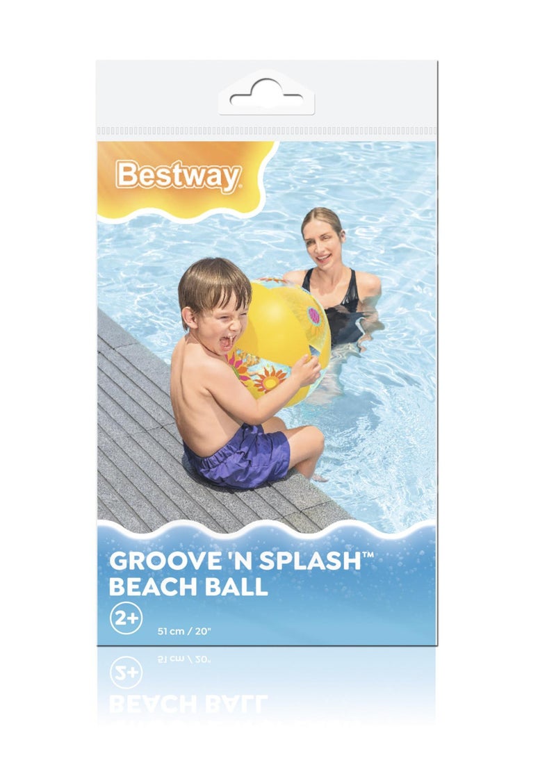 بست واي كرة الشاطئ جروف آند سبلاش مقاس 51 سم من بيست واي، #31036 - Image 1