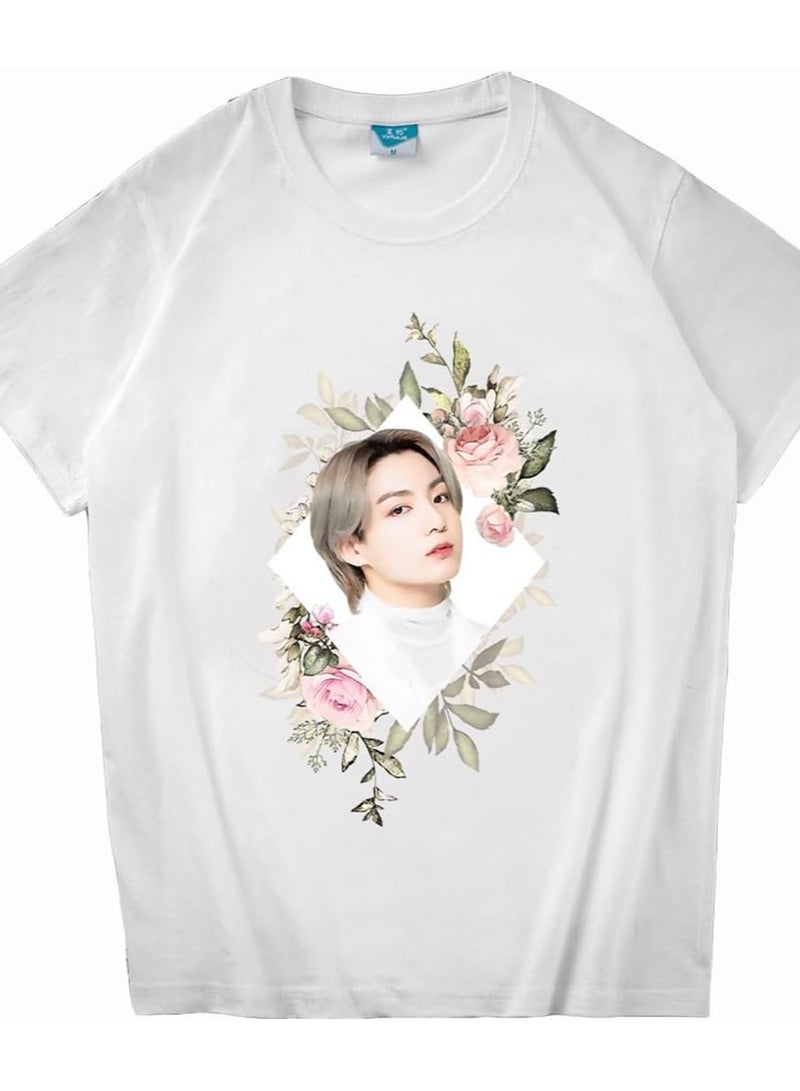 BTS Unisex Printed Cotton T-Shirt for Men and Women – Comfortable K-Pop Fan Merch, Casual Everyday Wear