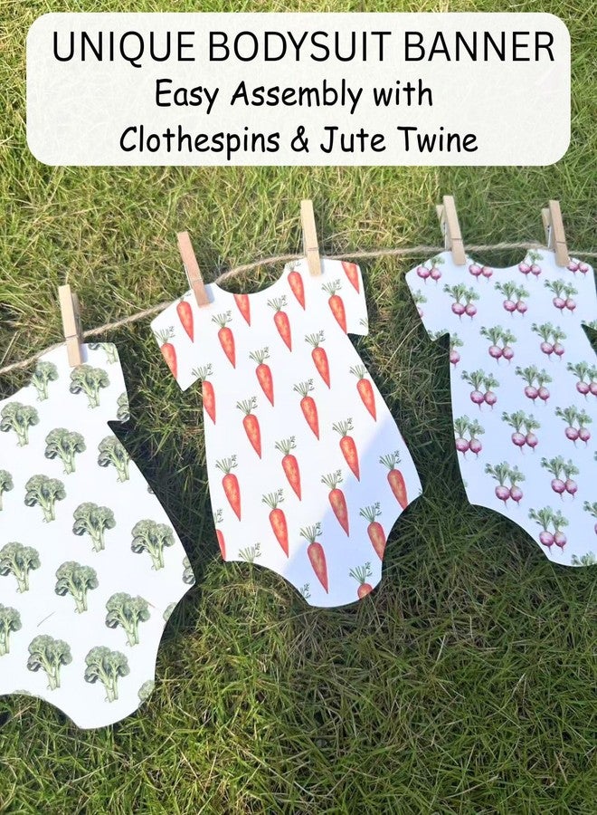 Puremigo 26 Pack Locally Grown Banner - Bodysuit Flags, Rustic Farmhouse Fruit & Vegetable Party Decorations, Perfect for Locally Grown Baby Shower, Farmers Market Decor - Image 4