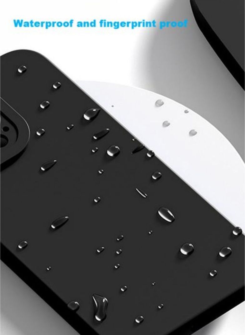 Bobo iPhone 14 Pro Max Case Silicone Cover Liquid Gel Soft Ultra Slim Shockproof Back Cover Full Body Protection 6.7 inch Black - Image 2