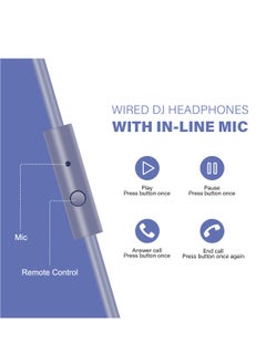 OneOdio Pro 10 Wired Over-Ear Bass Headset with 50Mm Shareport and Mic for Recording Monitoring Podcast Guitar PC TV Light Blue  - Image 4