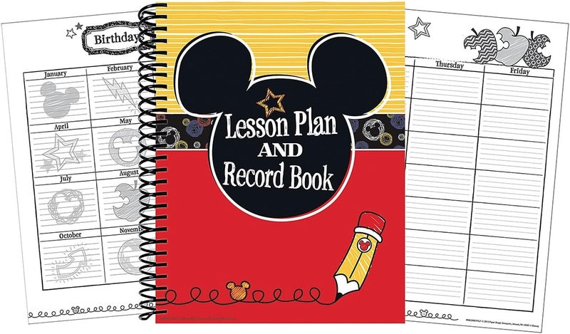 Mickey Color Pop! Back to School Classroom Supplies Record and Lesson Plan Book for Teachers, 8.5'' x 11'', 40 Weeks