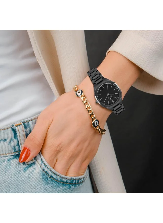 بيفرلي هيلز بولو كلوب BEVERLY HILLS POLO CLUB Women's Analog Black Dial Watch - BP3024X.650