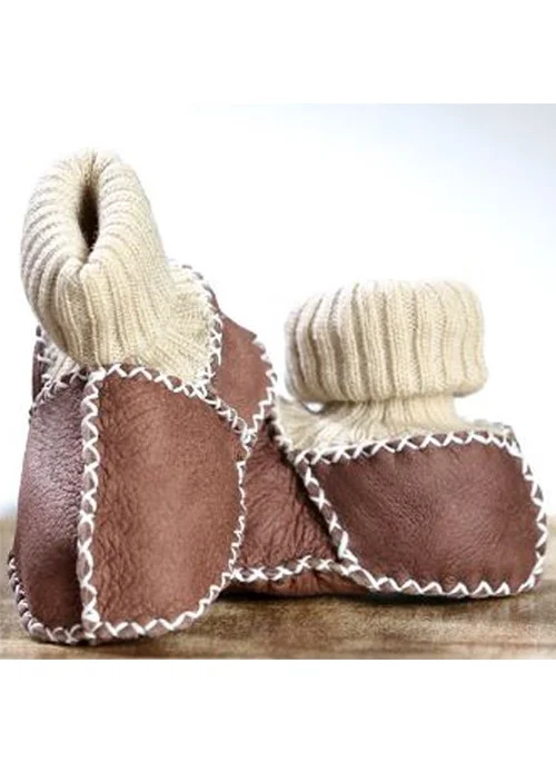 Pialetti Nazlı Giyim Baby Unisex Genuine Lambskin First Step Shoes. Booties Slippers