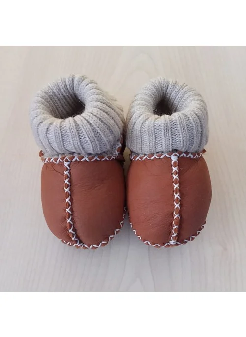 Pialetti Nazlı Giyim Baby Unisex Genuine Lambskin First Step Shoes. Booties Slippers