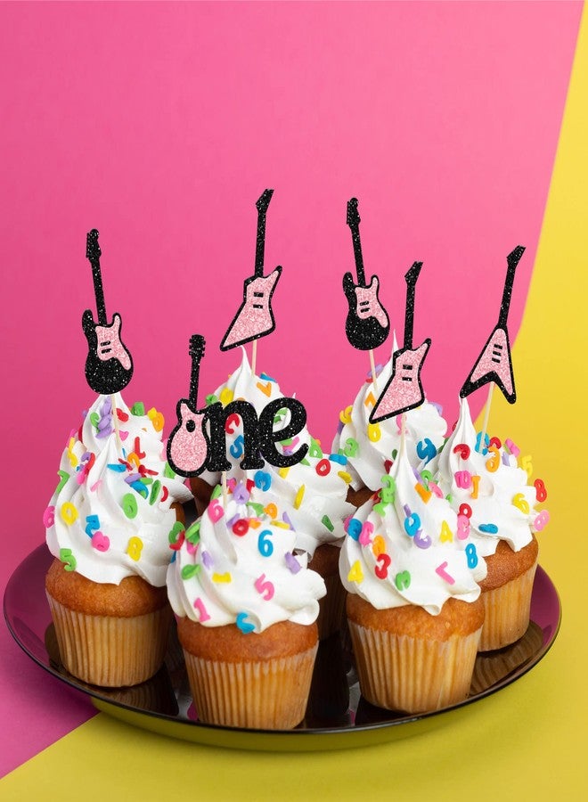 Ephlyn 24Pcs Guitar Cupcake Toppers Music Theme First Birthday Cupcake Decorations for Kids 1st Birthday Music Theme Party Food Fruit Cake Picks for Baby Shower Decor - Image 5