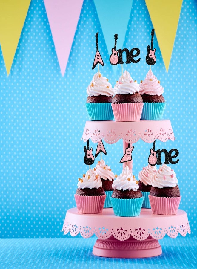 Ephlyn 24Pcs Guitar Cupcake Toppers Music Theme First Birthday Cupcake Decorations for Kids 1st Birthday Music Theme Party Food Fruit Cake Picks for Baby Shower Decor - Image 4