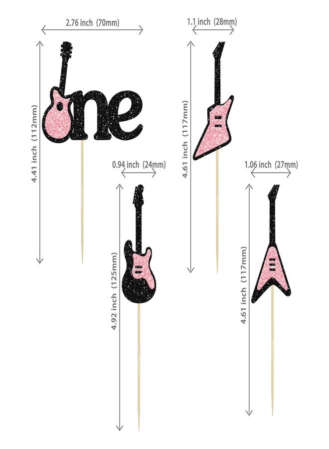 Ephlyn 24Pcs Guitar Cupcake Toppers Music Theme First Birthday Cupcake Decorations for Kids 1st Birthday Music Theme Party Food Fruit Cake Picks for Baby Shower Decor - Image 2