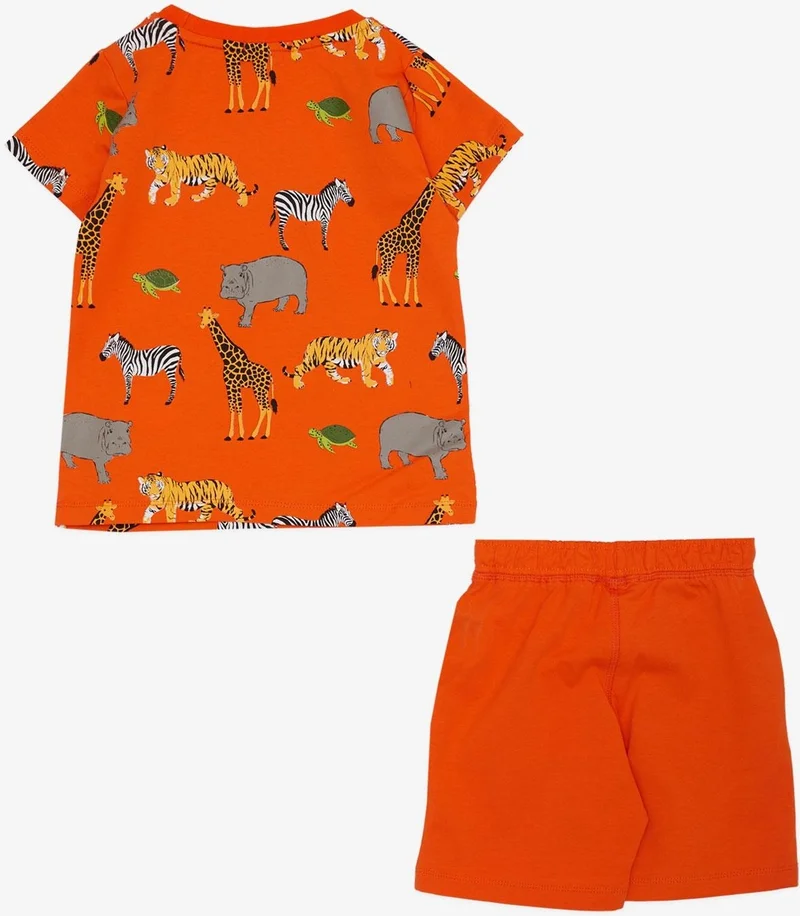 Breeze Boy's Suit Shorts with Strong Animals Pattern 1.5-5 Years, Orange