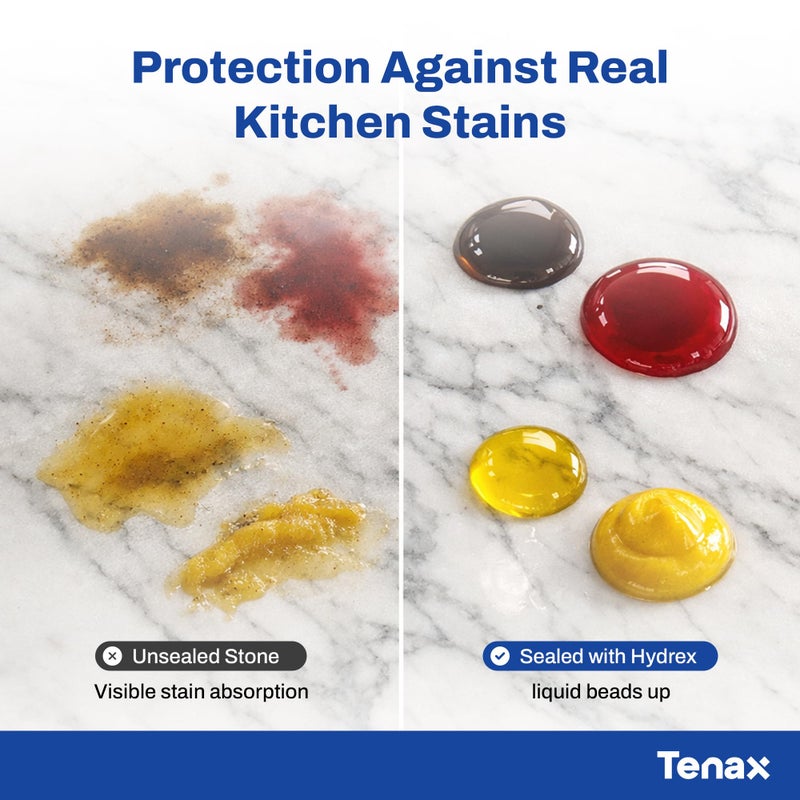 Tenax Hydrex Stone Sealer - Professional Penetrating Sealer for Granite, Marble, Natural Stone & Concrete - Stain & Water Protection for Countertops, Tile, Indoor & Outdoor Surfaces - 1 Quart - Image 5