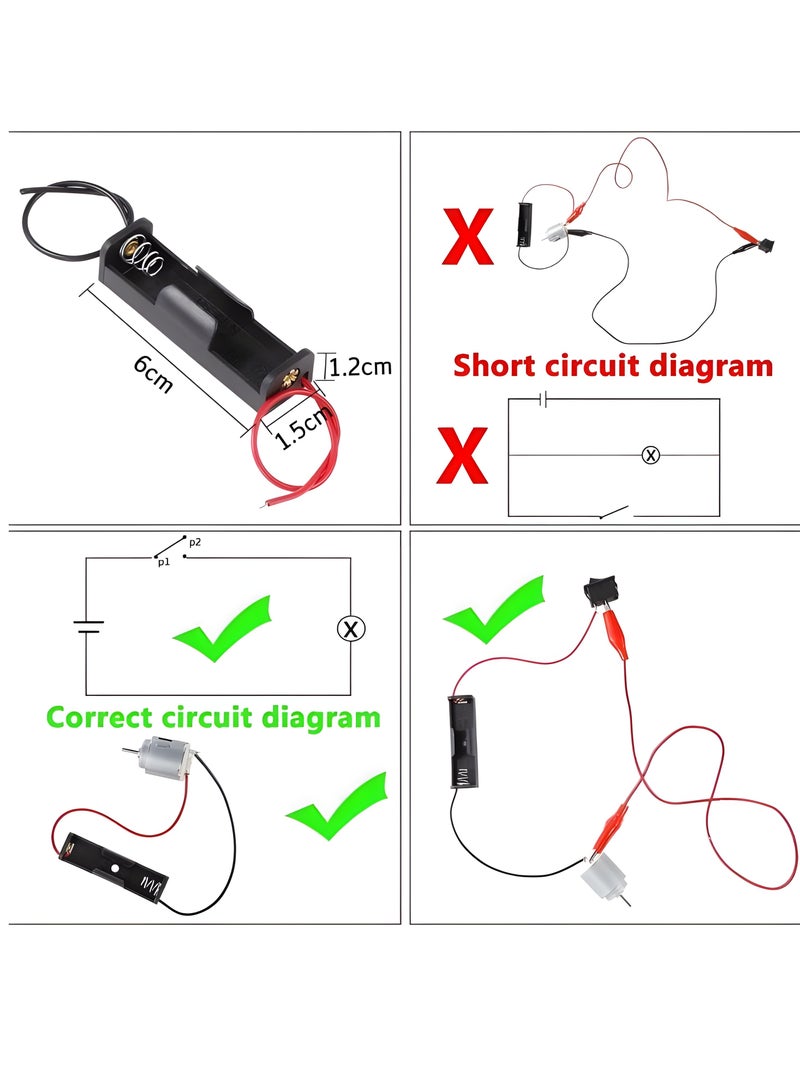 كرافت ماجيك، مجموعة محرك الدائرة الكهربائية - تعلم العلوم والتكنولوجيا والهندسة والرياضيات، تجربة علمية، مجموعة مونتيسوري التعليمية للأطفال، مشروع هندسي DIY مع لمبة واحدة ومحرك. - Image 2