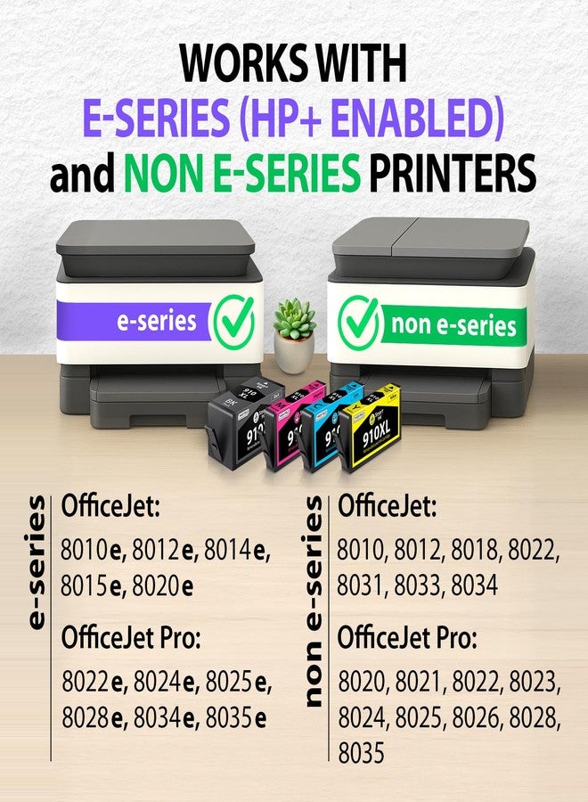 Smart Ink Remanufactured Ink Cartridges Replacement for HP 910XL 910 XL Black and Color Combo Pack to use with OfficeJet Pro 8025e 8025 8028e 8028 8035e 8035 OfficeJet 8015e 8022e 8015 8022 Printers - Image 2