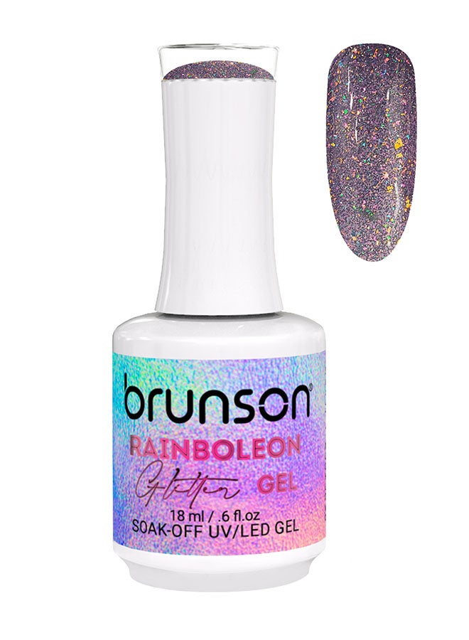 brunson طلاء أظافر جل 18 مل طويل الأمد مقاوم للتقشير يتطلب التجفيف تحت مصباح UV LED جل رينبولون المتلألئ قابل للإزالة UV LED جل طلاء الأظافر BRGG08 - Image 1