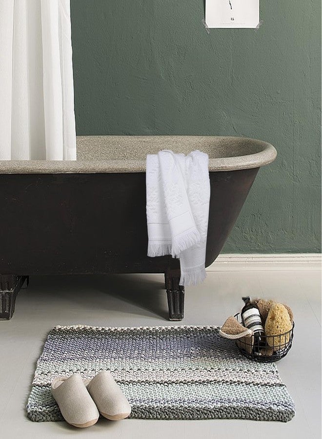 YoulerTex Snowflake Hand Towel Christmas Decorative: White Hand Towels Set Luxury 2 Packs 14X30 100% Cotton Absorbent Soft Face Towel Boho Bathroom Decor Kitchen Hotel Spa Farmhouse Guest Tea Gift (Snowflake) - Image 2