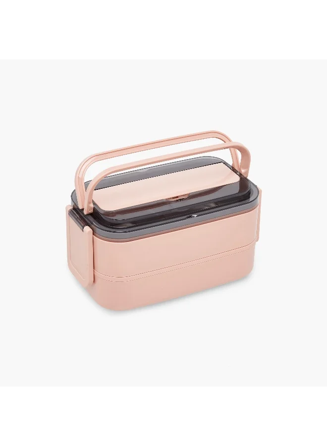Lifestyle Solid Pink 2-Layer Lunch Box for Adults