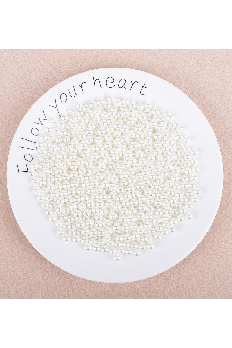 Angola Panda Pearl Beads for Craft, 1000pcs Fake Pearls, 6 mm Small Sew on Pearl Beads with holes for Jewelry Making, Bracelets, Necklaces, Hairs, Crafts, Decoration and Vase Filler - Image 1