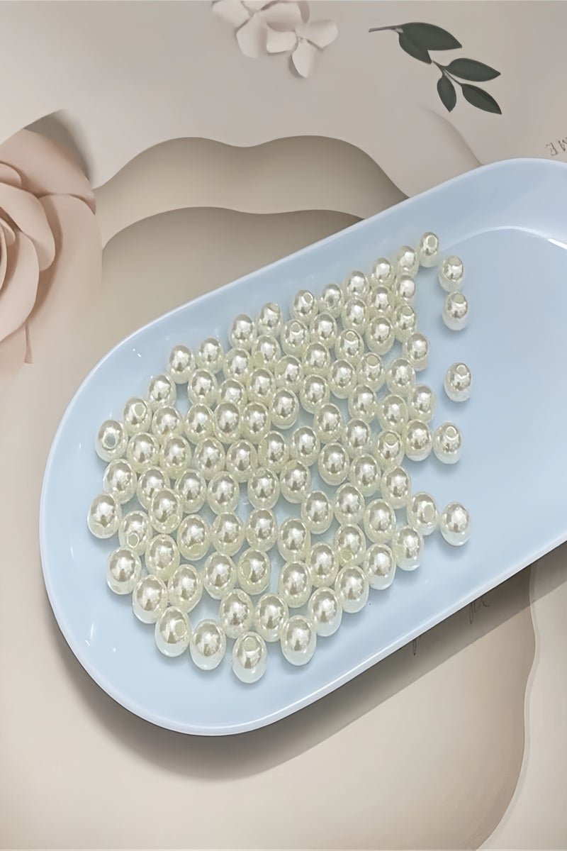 Angola Panda Pearl Beads for Craft, 1000pcs Fake Pearls, 6 mm Small Sew on Pearl Beads with holes for Jewelry Making, Bracelets, Necklaces, Hairs, Crafts, Decoration and Vase Filler - Image 4