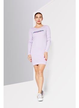 Women Brand Logo Mini Casual Dress, Lavender