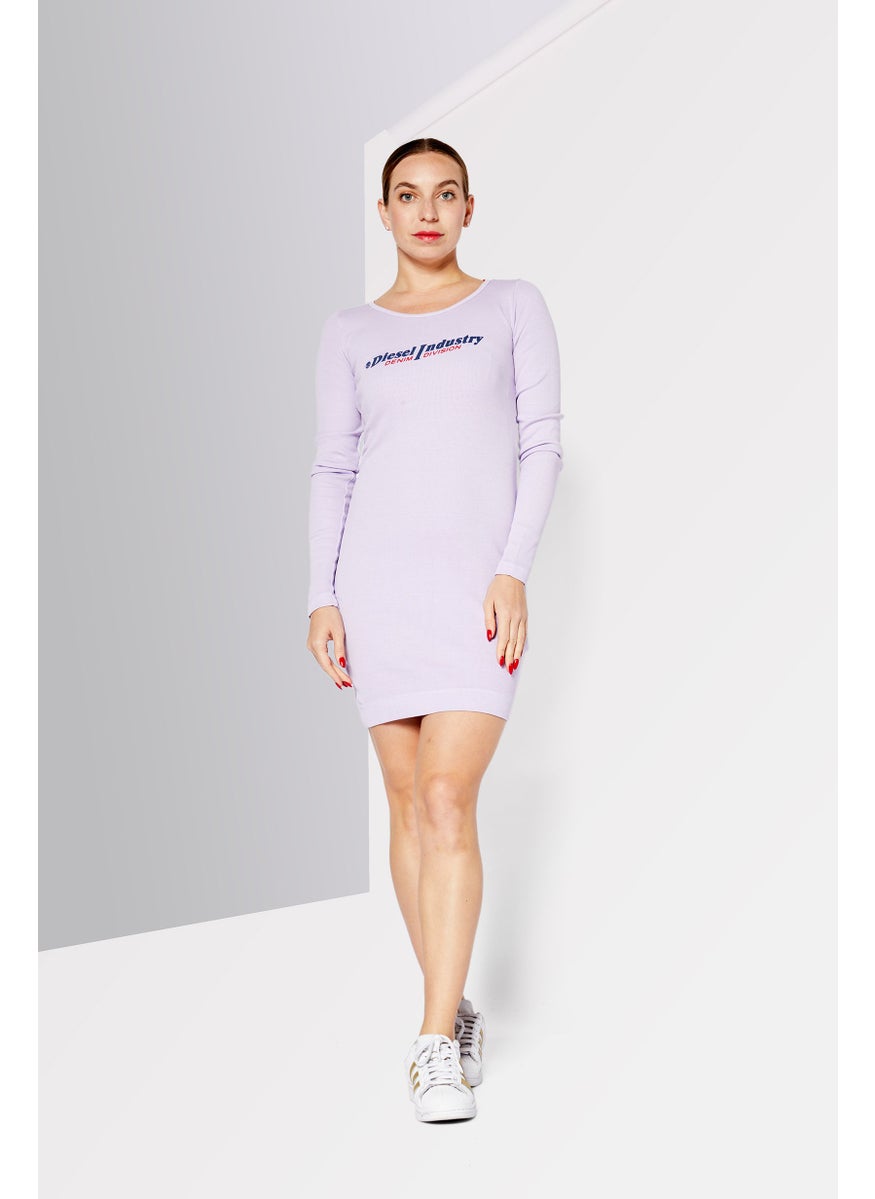 Paradise - Women Brand Logo Mini Casual Dress, Lavender - Image 1