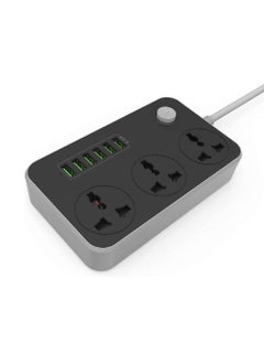 Generic Universal Power Strips 3 Way Outlets 6 USB Plug Ports Surge Protection Power Socket Switch Portable Charger Fast Charging with 2M Wall Plug Adapter  - Image 1