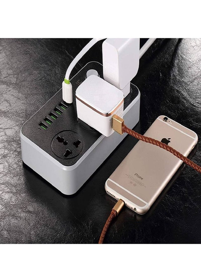 Universal Power Strips 3 Way Outlets 6 USB Plug Ports Surge Protection Power Socket Switch Portable Charger Fast Charging with 2M Wall Plug Adapter  - Image 4