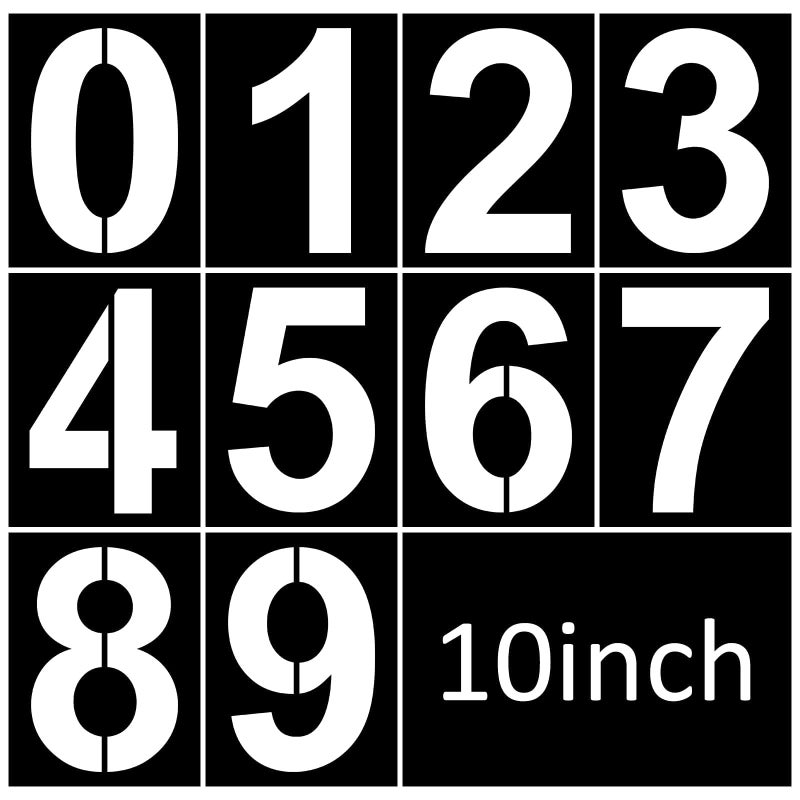 10 Inch Plastic Number Stencils  Reusable Digital Templates for Cake Address Painting