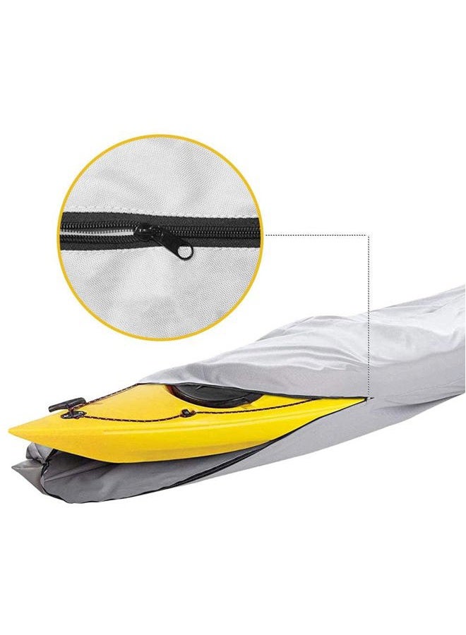 iCover 16ft Kayak Cover- Water Proof Heavy Duty Kayak/Canoe Cover Fits Kayak or Canoe up to 16ft Long and Beam Width up to 36in, Grey K7303C - Image 2