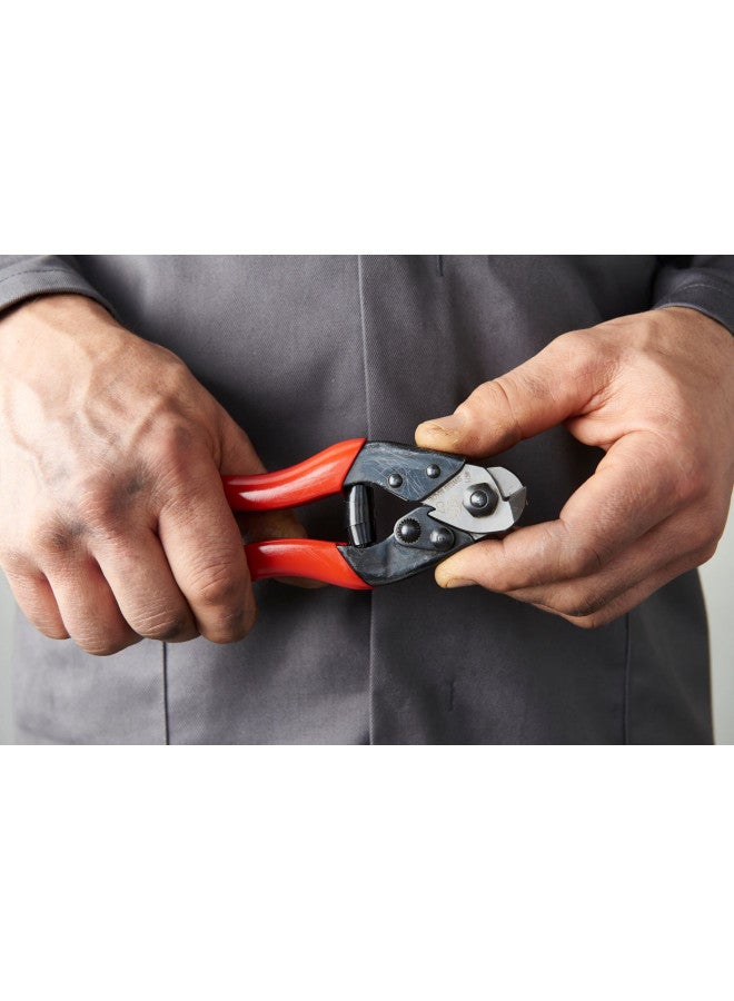 Felco Cable Cutter (F C3) - Felco Cable Cutter (F C7) - Heavy Duty Strength Steel Wire One-Hand Cable Cutter with Non-Slip Grip (7mm) - Image 2
