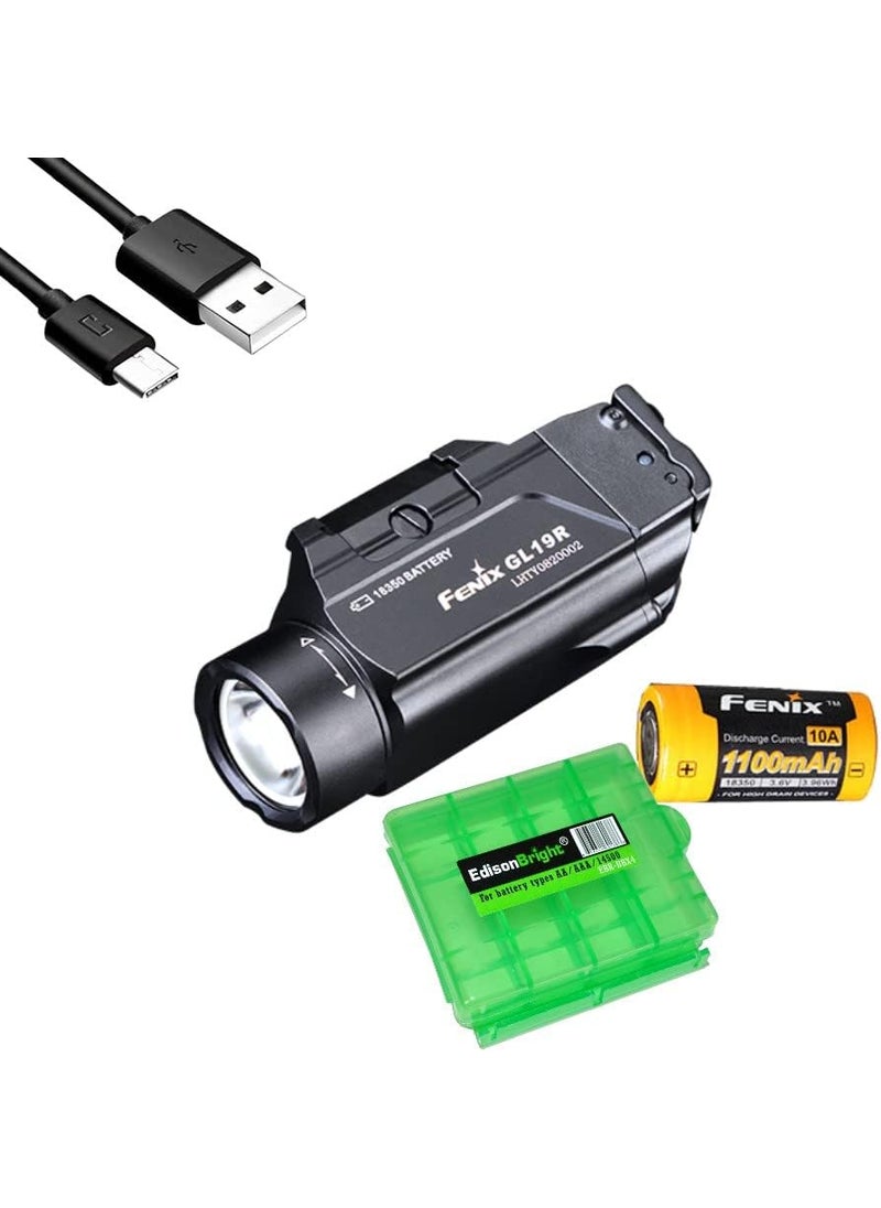 fenix Fenix GL19R 1200 Lumen Rechargeable LED Flashlight for Most Handguns and Pistols with EdisonBright Cable Holder case  - Image 1