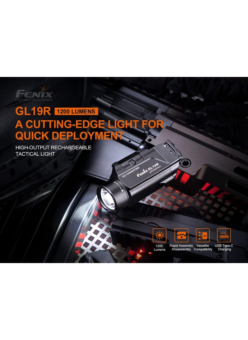 fenix Fenix GL19R 1200 Lumen Rechargeable LED Flashlight for Most Handguns and Pistols with EdisonBright Cable Holder case  - Image 2