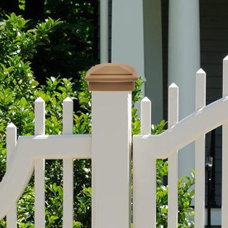 Uonlytech 2 Pcs PVC Post Caps Gate Post Toppers Plastic Deck Poles Cap Outdoor Protective for Mailbox - Image 4